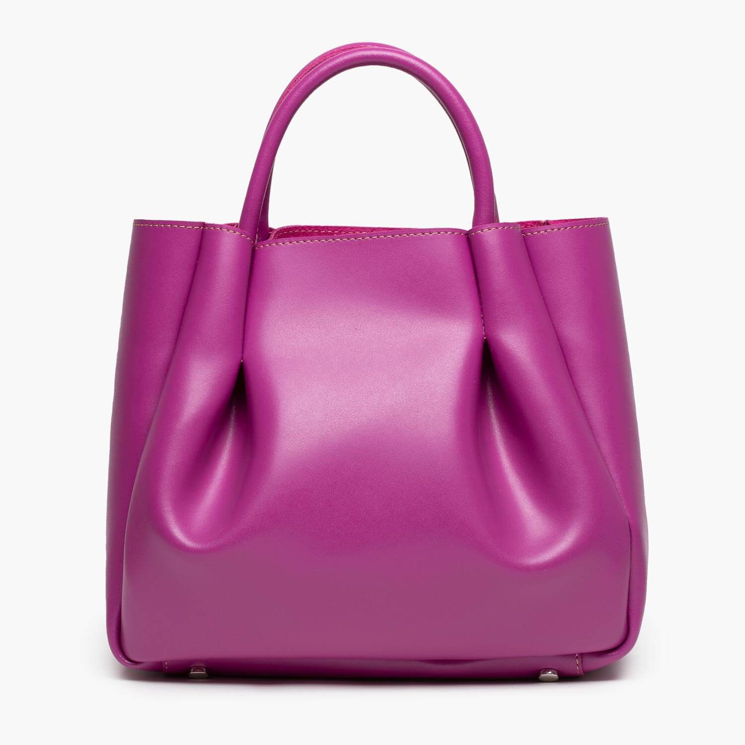 Amalfi Midi Leather Tote Bag - Blush Pink by Alexandra de Curtis