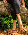 Livia Leather Ballet Flat Shoes - Saddle