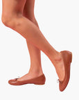 Livia Leather Ballet Flat Shoes - Saddle