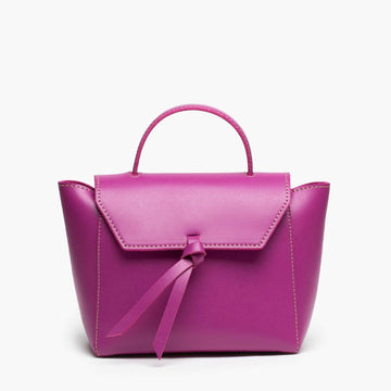 mini satchel bag magenta pink leather crossbody purse