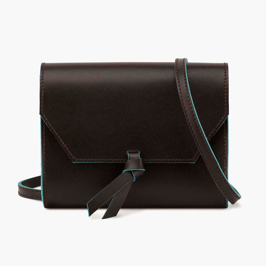 Brown leather belt bag crossbody with shoulder strap