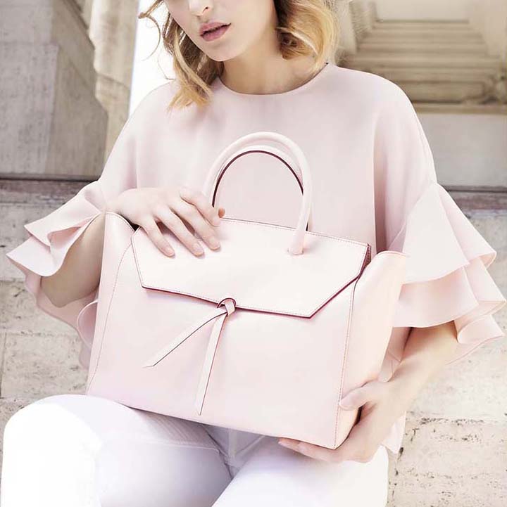 Midi Loren Tote - Blush Pink — ALEXANDRA DE CURTIS | Italian Leather  Handbags, Purses & Ballet Flats