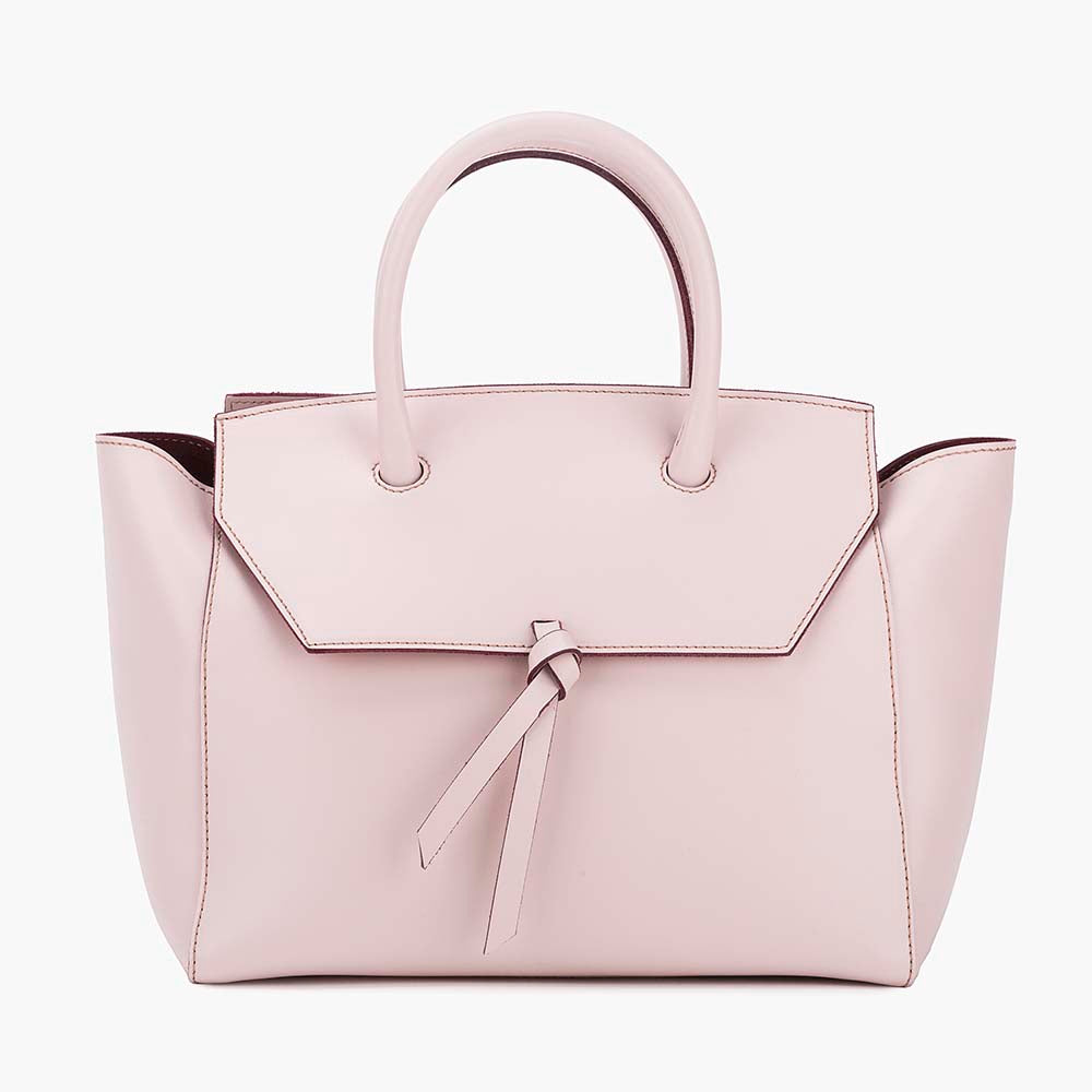 Loren Midi Leather Tote Bag Blush Pink
