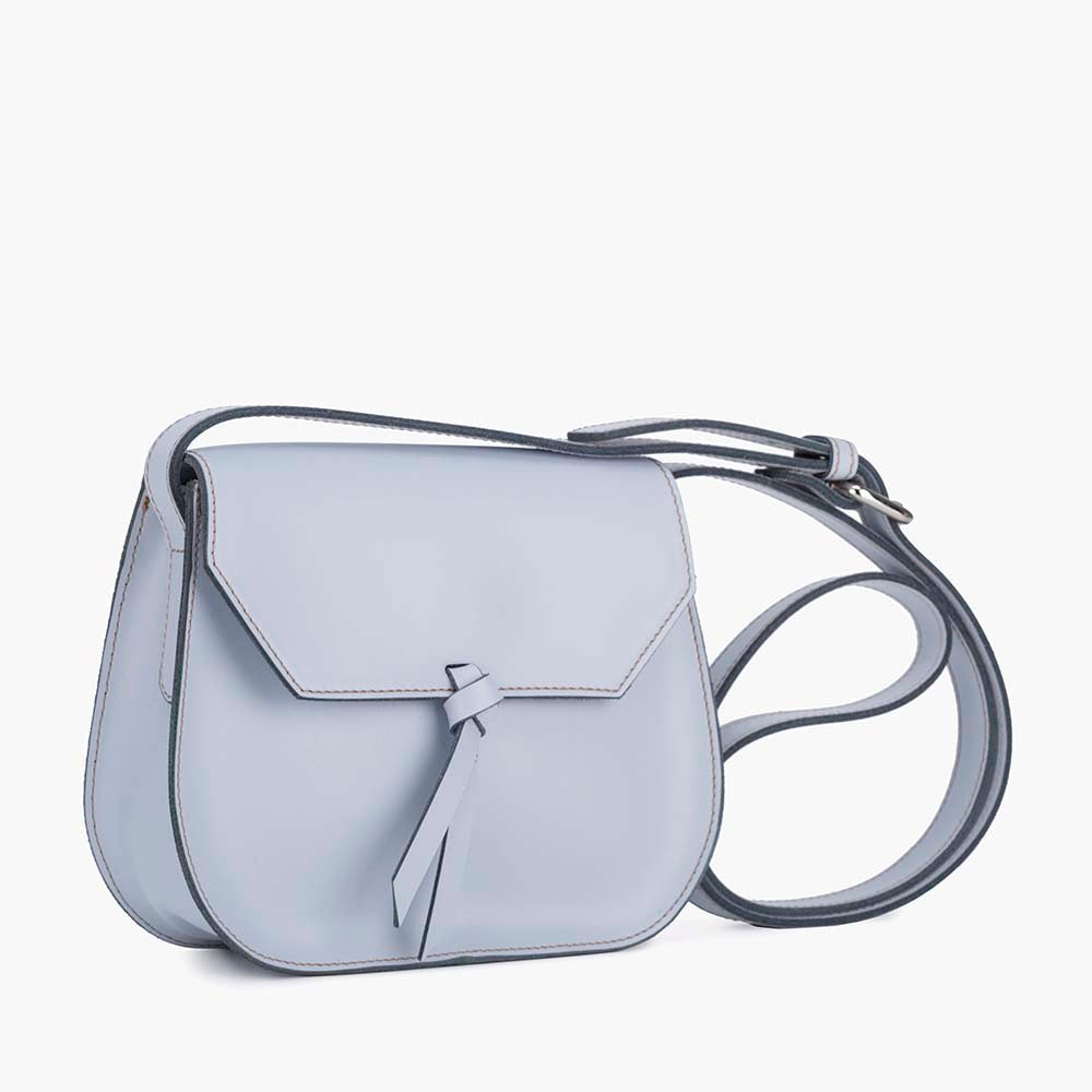 Bella Leather Bucket Bag - Blue Perforated, Alexandra de Curtis