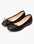 Livia Leather Ballet Flat Shoes - Black