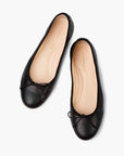 Livia Leather Ballet Flat Shoes - Black
