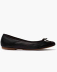 Livia Leather Ballet Flat Shoes - Black