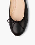 Livia Leather Ballet Flat Shoes - Black