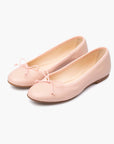 Livia Leather Ballet Flat Shoes - Blush Pink