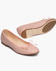 Livia Leather Ballet Flat Shoes - Blush Pink