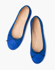 Livia Suede Leather Ballet Flat Shoes - Cobalt Blue