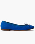 Livia Suede Leather Ballet Flat Shoes - Cobalt Blue