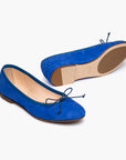 Livia Suede Leather Ballet Flat Shoes - Cobalt Blue