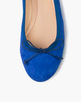 Livia Suede Leather Ballet Flat Shoes - Cobalt Blue