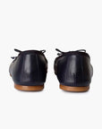 Livia Leather Ballet Flat Shoes - Navy