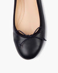 Livia Leather Ballet Flat Shoes - Navy