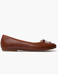 Livia Leather Ballet Flat Shoes - Saddle