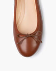 Livia Leather Ballet Flat Shoes - Saddle