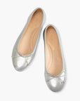 Livia Leather Ballet Flat Shoes - Silver