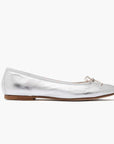 Livia Leather Ballet Flat Shoes - Silver