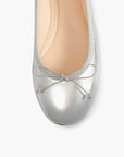Livia Leather Ballet Flat Shoes - Silver