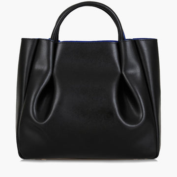 large black leather tote bag purse