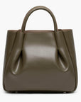 medium olive green leather tote bag purse