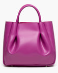 medium magenta pink leather tote bag purse