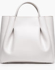 large cream white leather tote bag purse
