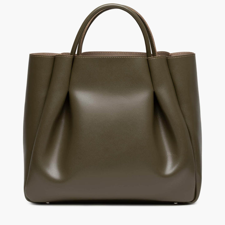 Olive green Amalfi large leather tote bag purse