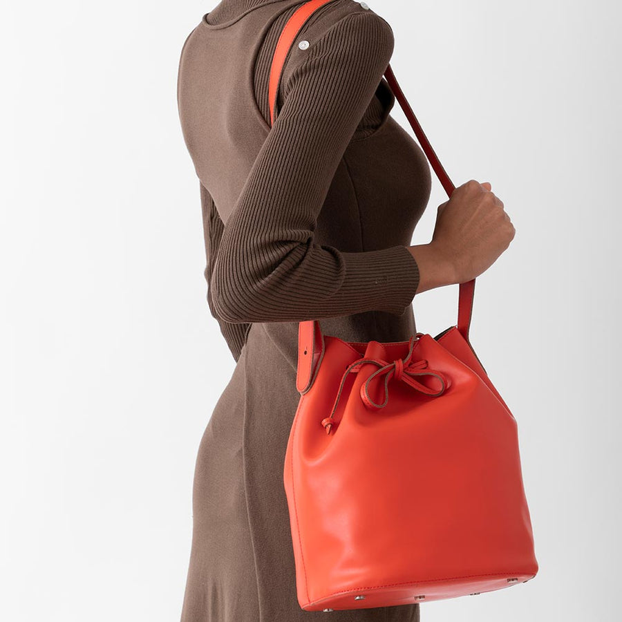 Bella Bucket Bag - Orange — ALEXANDRA DE CURTIS