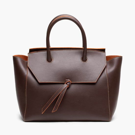 alexandre birman Loren Midi Leather Tote Bag - Cocoa