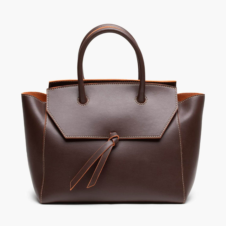 Loren Medium Leather Tote Bag - Chocolate Brown — ALEXANDRA de CURTIS