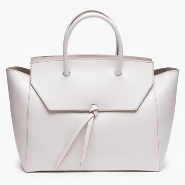 large cream white leather work tote bag purse