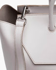 large cream white leather work tote bag purse with shoulder strap