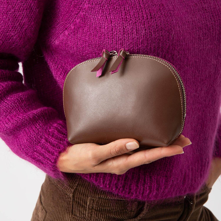 Store All Leather Pouch - Chocolate