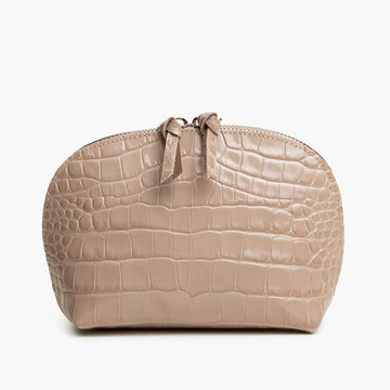Store All Leather Pouch - Fango Croc Print