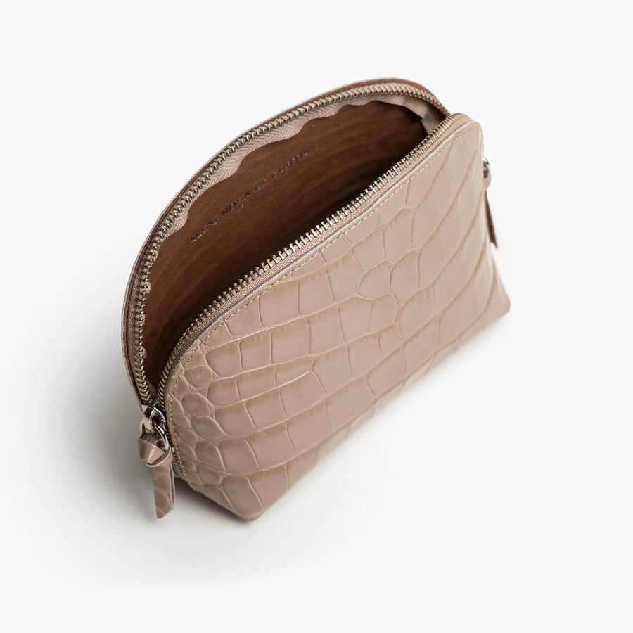 Store All Leather Pouch - Fango Croc Print