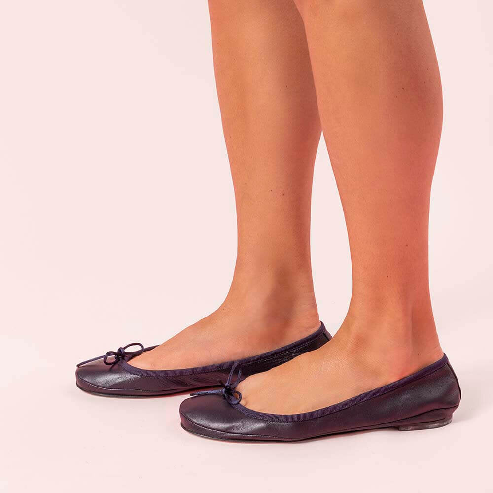 Lily Foldable Ballet Flat - Navy