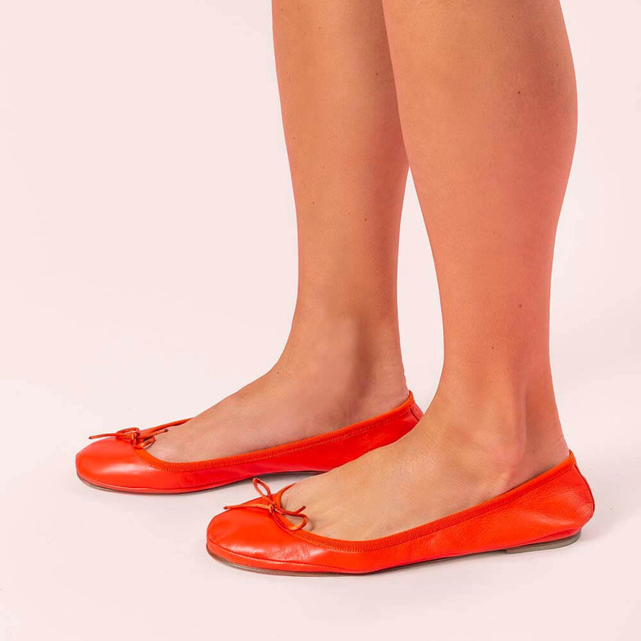 Lily Foldable Ballet Flat - Orange