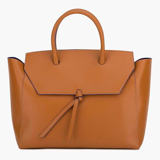 alexandre birman Loren Large Leather Tote Bag - Cognac