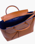 Loren Large Leather Tote Bag - Cognac