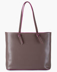Milano Large Leather Shoulder Tote Bag - Taupe