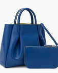 Amalfi Midi Leather Tote Bag - Blue
