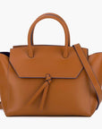 Loren Midi Leather Tote Bag - Cognac