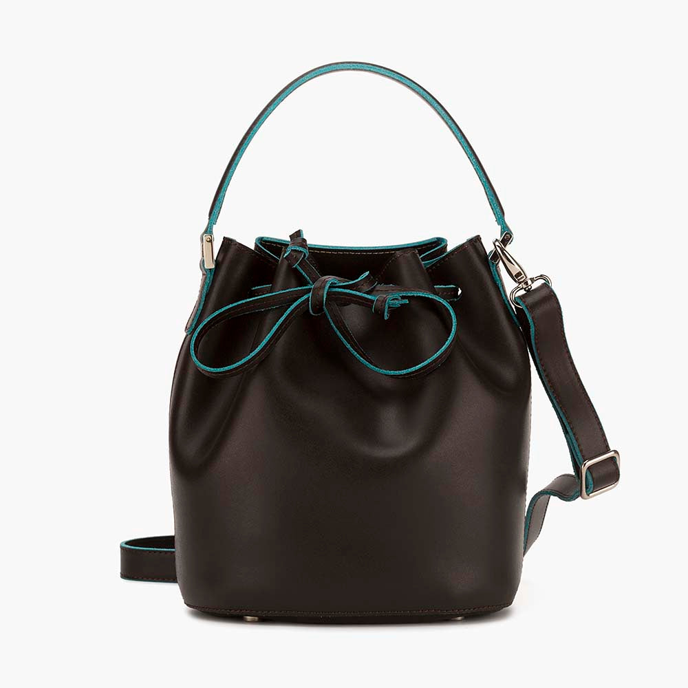 Mini-Bella Bucket Bag: Cowhide Tan