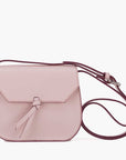 Mini Saddle Leather Crossbody Bag - Blush Pink