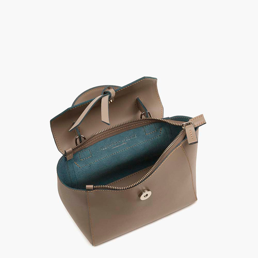 Siena Mini Leather Satchel Crossbody Bag - Fango
