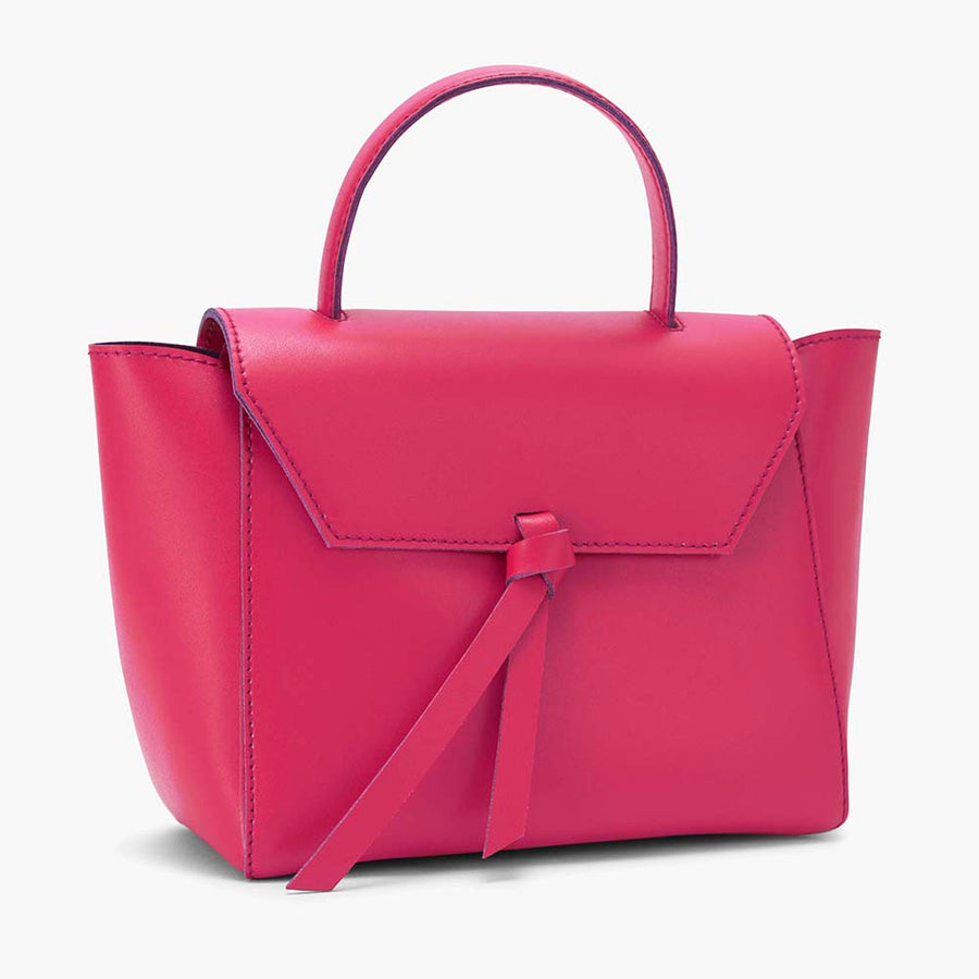 Siena Mini Leather Satchel Crossbody Bag - Pink