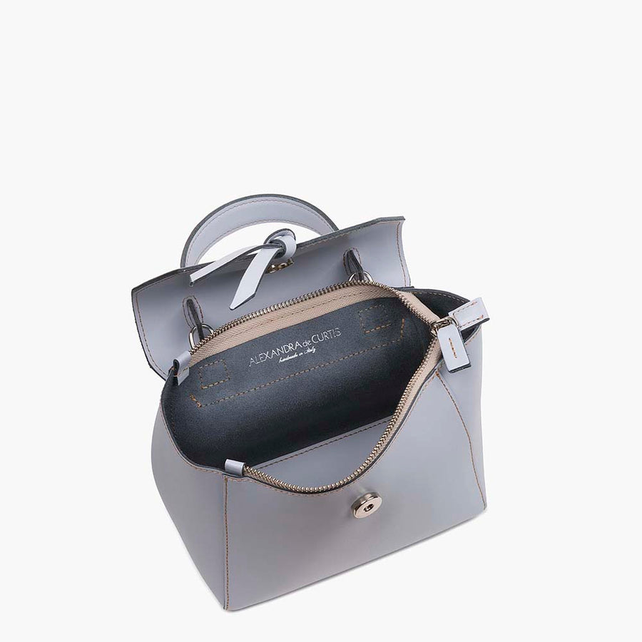 Siena Mini Leather Satchel Crossbody Bag - Sky Blue